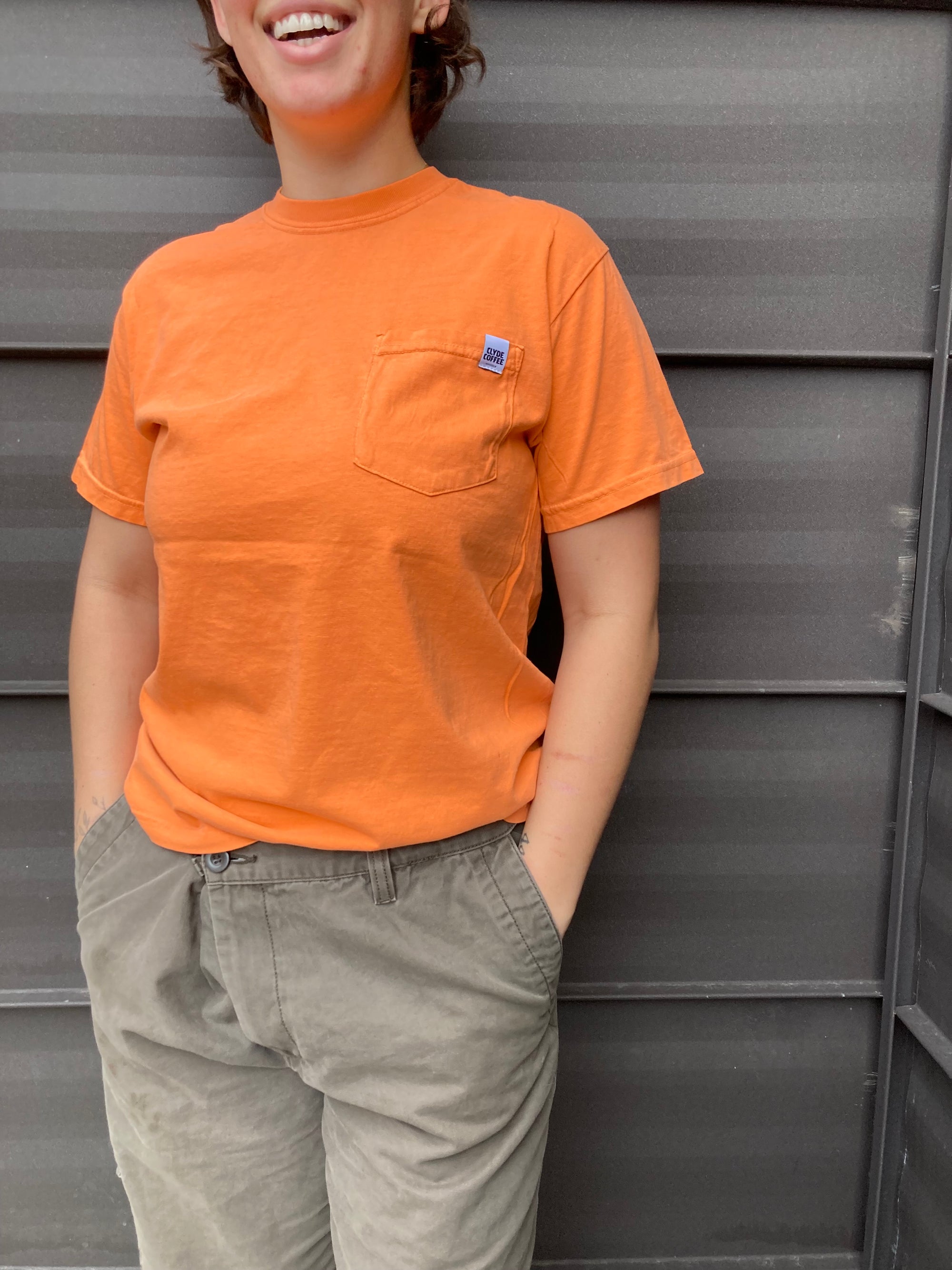 Orange Pocket Tee